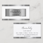 Professional Silver Grey Framed Elegant White Visitekaartje (Voorkant / Achterkant)