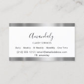 Professional Silver Grey Framed Elegant White Visitekaartje (Achterkant)