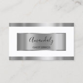 Professional Silver Grey Framed Elegant White Visitekaartje (Voorkant)