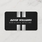 Professional Silver Grey Stripe Elegant Automative Visitekaartje (Voorkant)