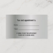 Professional Silver Metal Dental Benoeming Afsprakenkaartje (Achterkant)