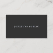 Professional Silver Text Template Dark Grey Visitekaartje (Voorkant)