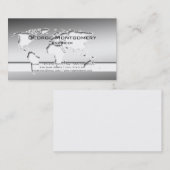 Professional Silver-Wereldkaart Visitekaartje (Voorkant / Achterkant)