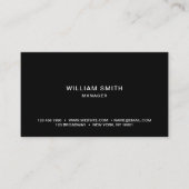 Professional Simple and Minimalist Black Visitekaartje (Voorkant)