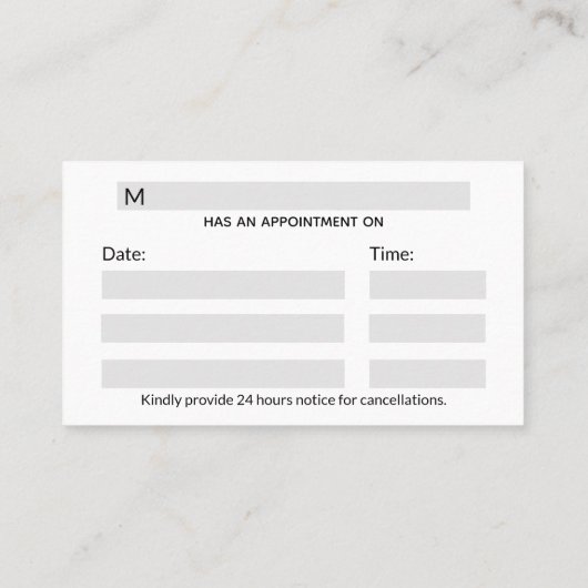 Professional Simple Asclepius Black Medical White Afsprakenkaartje (Achterkant)