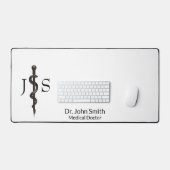 Professional Simple Asclepius Black White Medical Bureaumat (Keyboard & Muis)