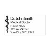 Professional Simple Asclepius Medical Black White Rubberstempel (Afrduk)