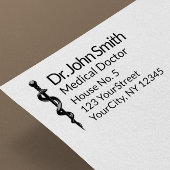 Professional Simple Asclepius Medical Black White Rubberstempel