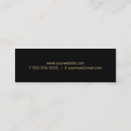 Professional Simple Black en Gold Mini Visitekaartje (Achterkant)