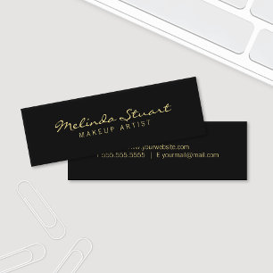 Professional Simple Black en Gold Mini Visitekaartje
