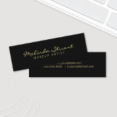 Professional Simple Black en Gold Mini Visitekaartje