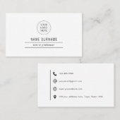 Professional Simple Black en White Visitekaartje (Voorkant / Achterkant)