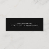 Professional Simple Black Mini Visitekaartje (Achterkant)
