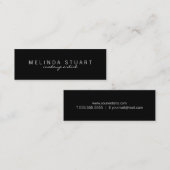 Professional Simple Black Mini Visitekaartje (Voorkant / Achterkant)