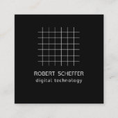 Professional Simple Black Open Graphruimte Grid Vierkante Visitekaartje (Voorkant)