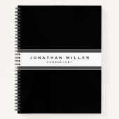 Professional Simple Black & White Grey Stripe Notitieboek (Voorkant)