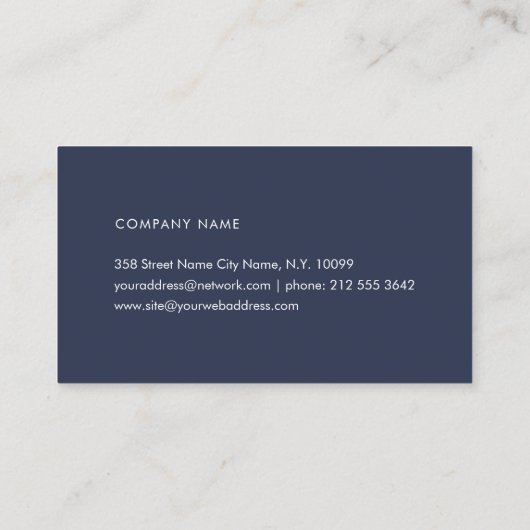 Professional Simple Bleu Foncé Visitekaartje (Achterkant)