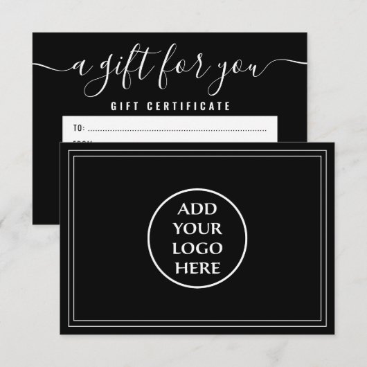 Professional Simple Business Logo Cadeaubon (Voorkant / Achterkant)