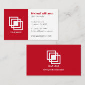 Professional Simple Corporate Red Grey Business C Visitekaartje (Voorkant / Achterkant)