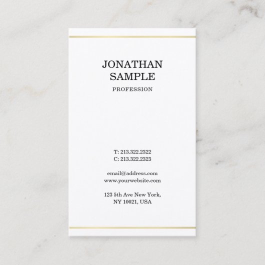 Professional Simple Creative Design Modern Gold Visitekaartje (Voorkant)