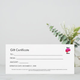 Professional Simple Custom Logo Gift Certificate Kaart