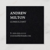 Professional Simple Elegant Black White Consultant Vierkante Visitekaartje (Voorkant)