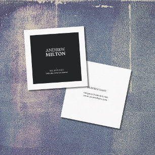Professional Simple Elegant Black White Consultant Vierkante Visitekaartje