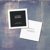 Professional Simple Elegant Black White Consultant Vierkante Visitekaartje