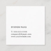 Professional Simple Elegant Blue White Consultant Vierkante Visitekaartje (Achterkant)