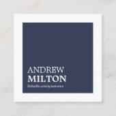 Professional Simple Elegant Blue White Consultant Vierkante Visitekaartje (Voorkant)