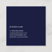 Professional Simple Elegant Blue White Consultant Vierkante Visitekaartje (Achterkant)