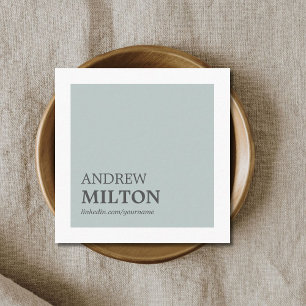 Professional Simple Elegant Blue White Consultant Vierkante Visitekaartje