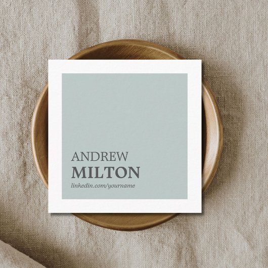 Professional Simple Elegant Blue White Consultant Vierkante Visitekaartje