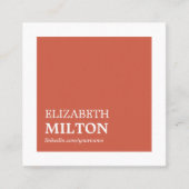 Professional Simple Elegant Coral White Consultant Vierkante Visitekaartje (Voorkant)