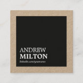 Professional Simple Elegant Kraft Black Consultant Vierkante Visitekaartje (Voorkant)
