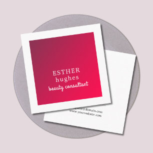 Professional Simple Elegant Red White Consultant Vierkante Visitekaartje