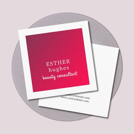 Professional Simple Elegant Red White Consultant Vierkante Visitekaartje