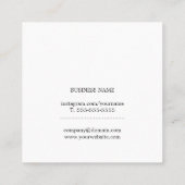 Professional Simple Elegant Red White Consultant Vierkante Visitekaartje (Achterkant)