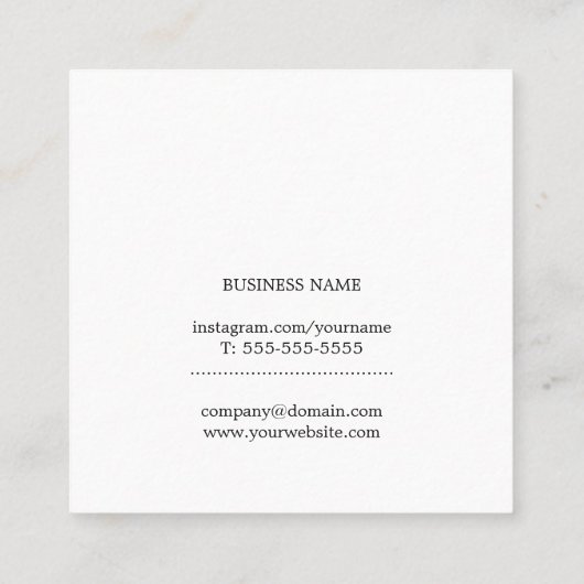 Professional Simple Elegant Red White Consultant Vierkante Visitekaartje (Achterkant)