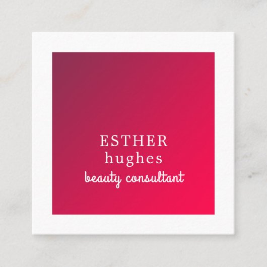 Professional Simple Elegant Red White Consultant Vierkante Visitekaartje (Voorkant)