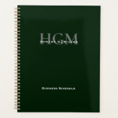 Professional Simple Green Silver 3 Letter-Monogram Planner (Voorkant)