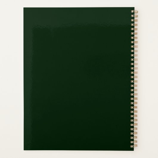 Professional Simple Green Silver 3 Letter-Monogram Planner (Achterkant)