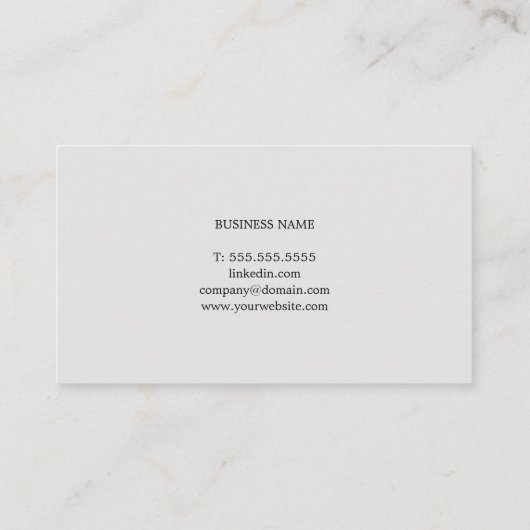 Professional Simple Grey Lines Consultant Visitekaartje (Achterkant)