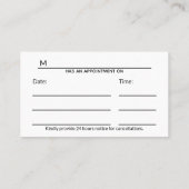 Professional Simple Medical Caduceus Black White Afsprakenkaartje (Achterkant)