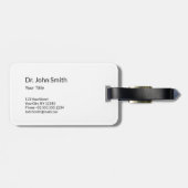 Professional Simple Medical Caduceus Black White Bagagelabel (Achterkant horizontaal)