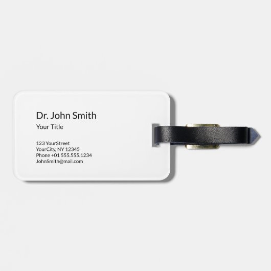 Professional Simple Medical Caduceus Black White Bagagelabel (Achterkant horizontaal)