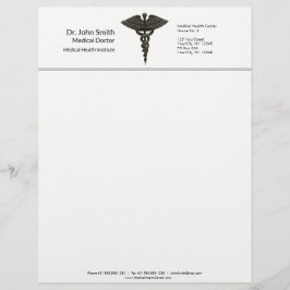 Professional Simple Medical Caduceus Black White Briefhoofd