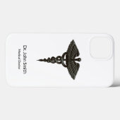 Professional Simple Medical Caduceus Black White Case-Mate iPhone Case (Achterkant (horizontaal))