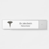 Professional Simple Medical Caduceus Black White Deurbordje (Voorkant)
