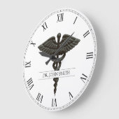 Professional Simple Medical Caduceus Black White Grote Klok (Hoek)